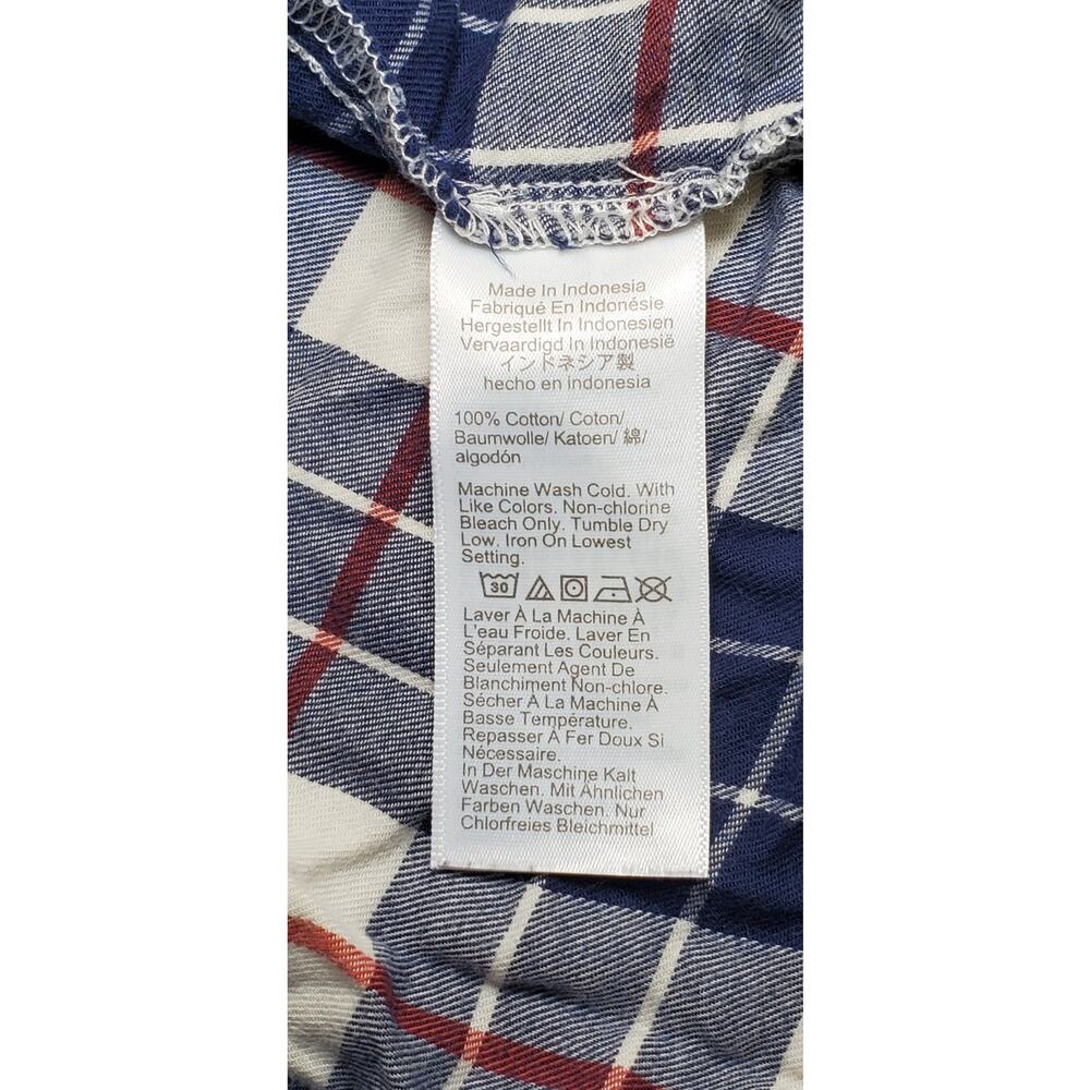 J.Crew Flannel Shirt Womens Sz L Blue Buffalo Check Long Sleeve Button Up C28-31 - Picture 6 of 9